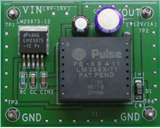 Texas Instruments-LM2587EVAL Power Management Development Boards and Kits LM2587 DC to DC Converter and Switching Regulator Chip Evaluation Board