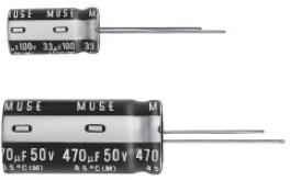 Nichicon-UKZ1E330MPM1TD 铝电容器 Cap Aluminum Lytic 33uF 25V 20% (8 X 11.5mm) Radial 3.5mm 1000h 85°C Ammo