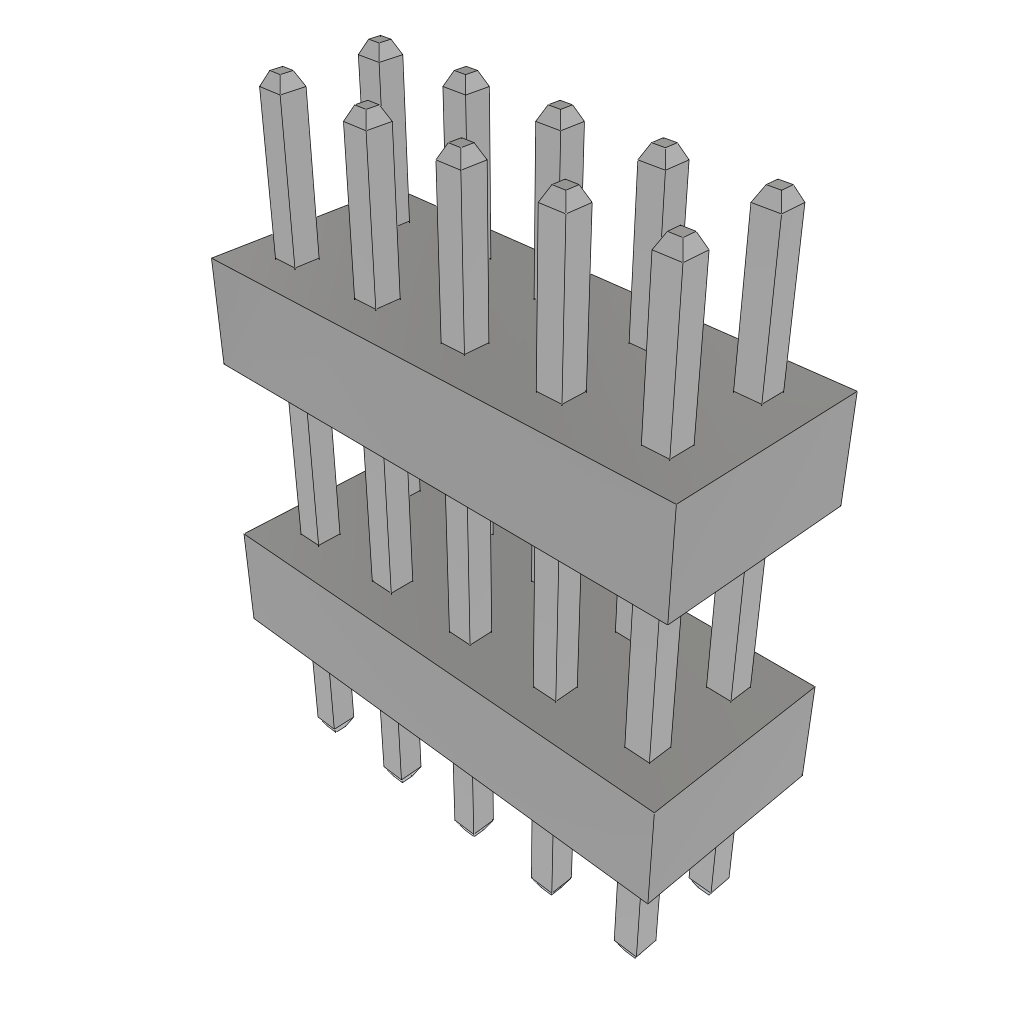 Samtec-TW-05-03-T-D-300-110 连接器插头及 PCB 插座 Conn Board Stacker HDR 10 POS 2mm Solder ST Top Entry Thru-Hole Bulk
