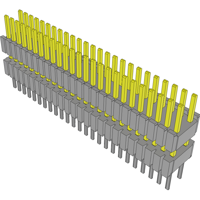 Samtec-DWM-25-53-S-D-260 Cabezales del conector y receptáculos PCB Conn Board Stacker HDR 50 POS 1.27mm Solder ST Thru-Hole Tube