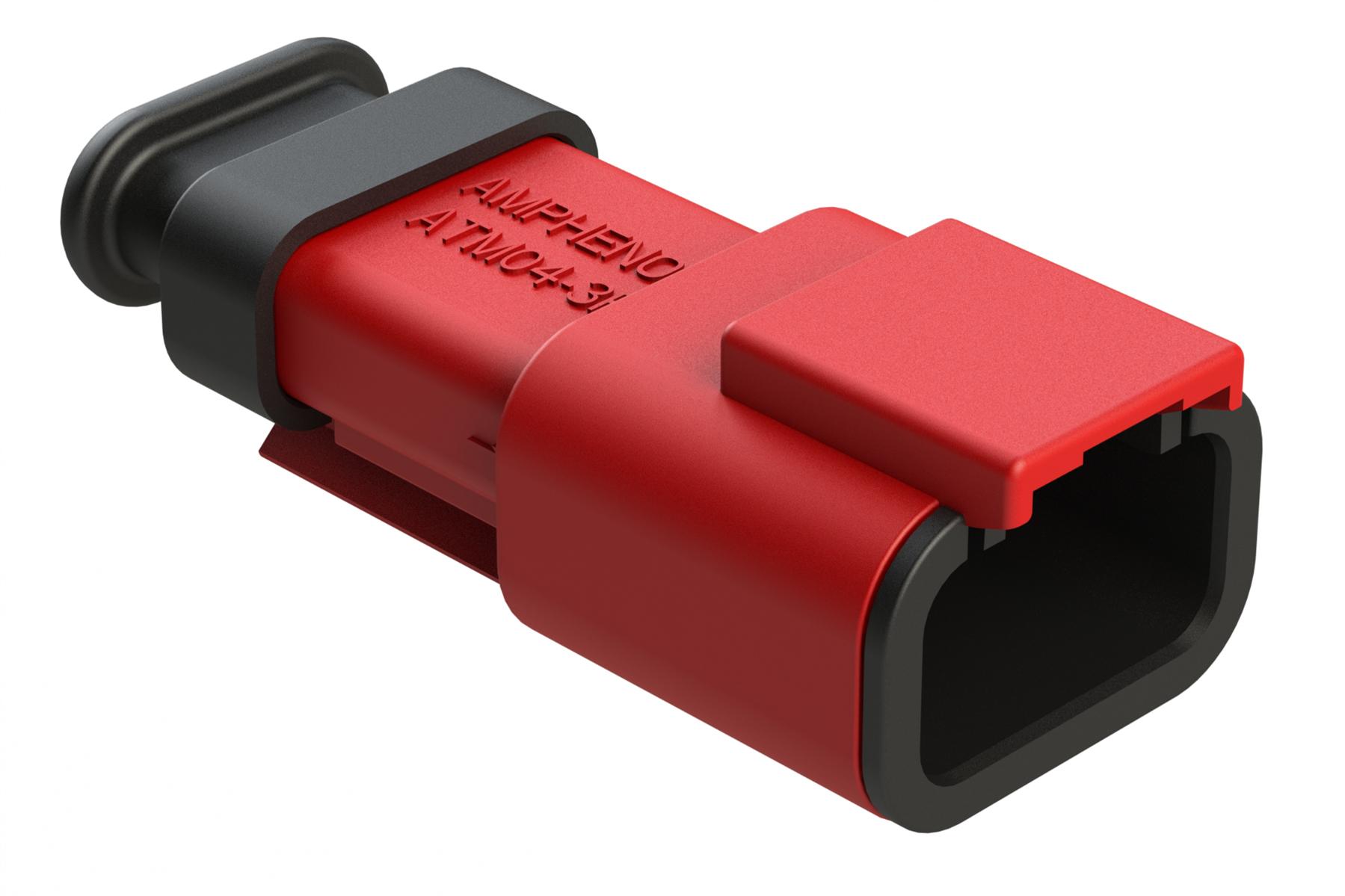 Amphenol-ATM04-3P-SR01RD Connector Discrete Wire Housing Conn Housing PL 3 POS Crimp ST Cable Mount Red