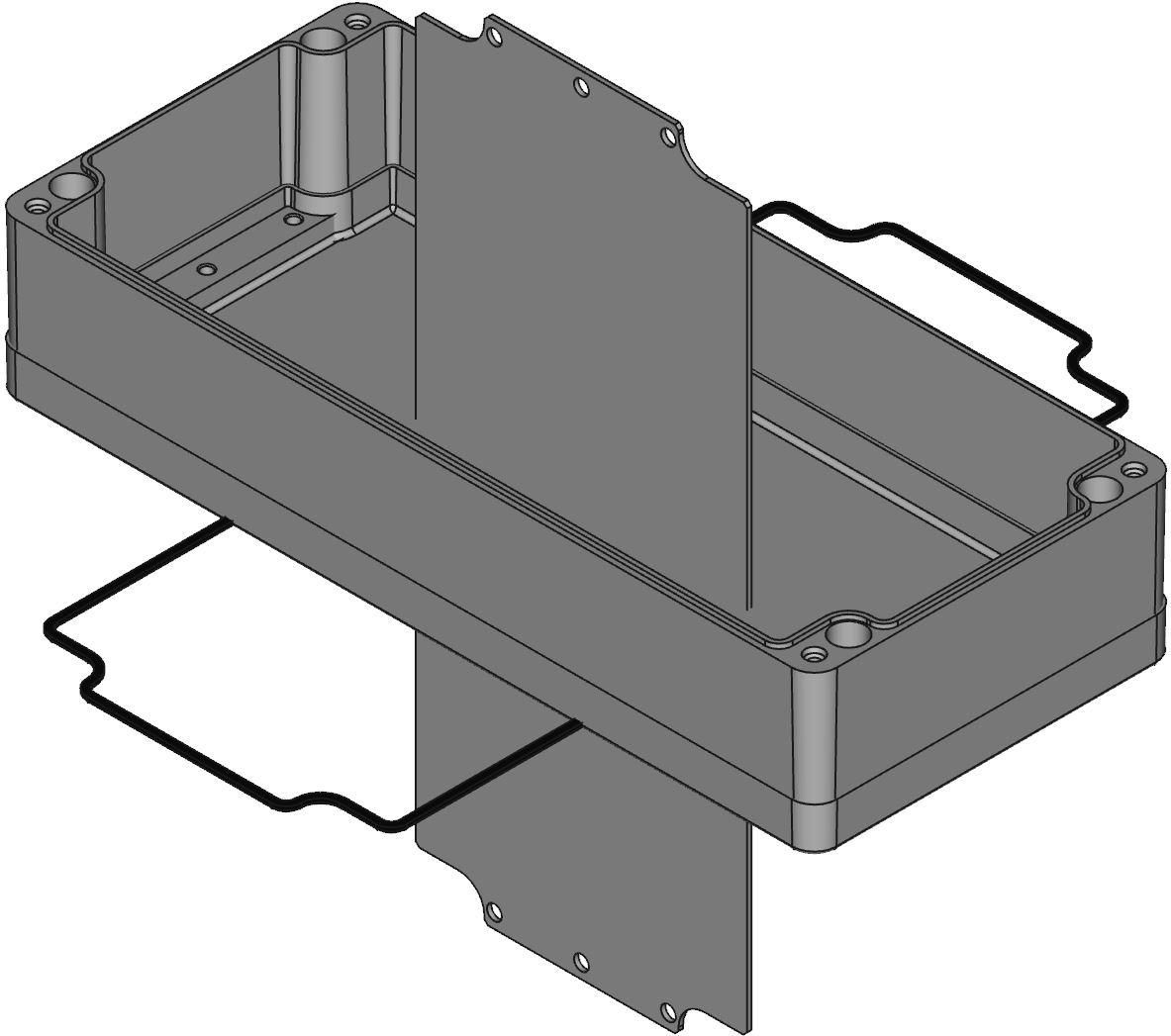 Hammond Manufacturing-1590Z166BK Kästen, Gehäuse und Gestelle Black Die Cast Aluminum Wall Mount Watertight Enclosure