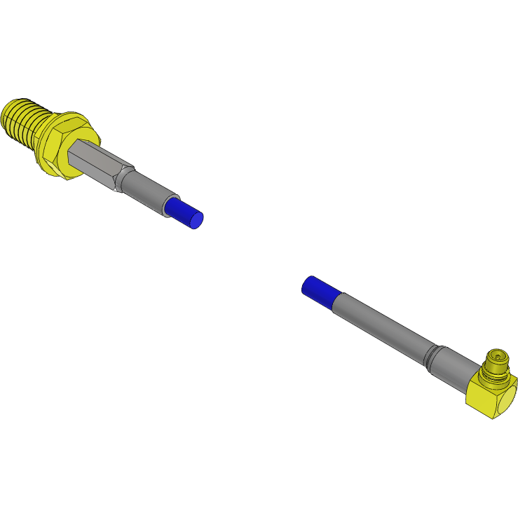 Samtec-RF174-01BJ1-03RP1-0250 Kabelbaugruppen Koaxial Cable Assembly Coaxial 0.25m 26AWG SMA to MMCX F-PL Bag