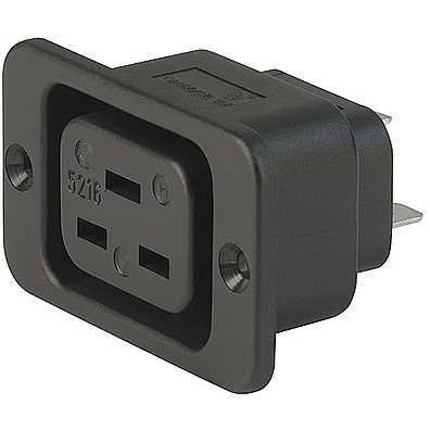 SCHURTER-6183.0002 Raccordement d'alimentation Conn Outlet F 3 POS Faston ST Panel Mount 3 Terminal 1 Port Box