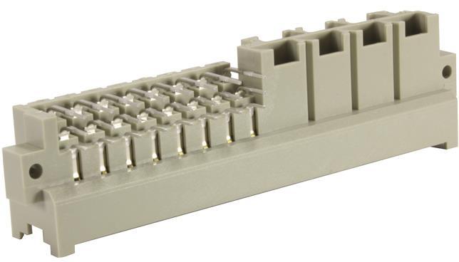 HARTING-09060316923 Steckverbinder, Mutterplatine Conn DIN 41612 M 7Power/24Signal POS 5.08mm Faston/Solder Right Angle/Straight Thru-Hole