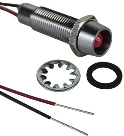 Visual Communications-L79D-R24-W Panel Mount Indicators Panel Mount Indicator Round 5/16" LED 24V Wire Red