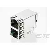 TE Connectivity-1888652-2 Steckverbinder, Telefon und Telekommunikation Conn RJ-45 F 16 POS 1.02mm Press Fit RA Thru-Hole 16 Terminal 2 Port Cat 5 Bag