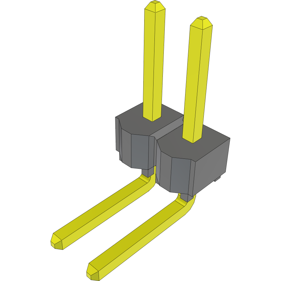 Samtec-TSW-102-22-S-S-RA Connector Headers and PCB Receptacles Conn Unshrouded Header HDR 2 POS 2.54mm Solder RA Side Entry Thru-Hole Bulk