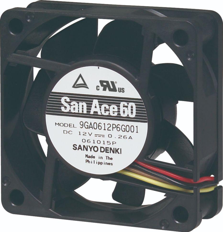 SANYO DENKI-9GA0612G6001 Souffleurs et ventilateurs DC Fan Axial Ball Bearing 12V 10.8V to 13.2V 43dB 60 X 60 X 20mm Sensor