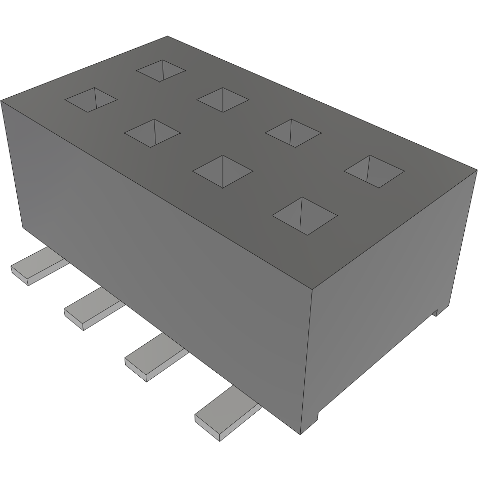 Samtec-CLP-104-02-S-D Embases de raccordement et réceptacles PCB Conn Socket Strip SKT 8 POS 1.27mm Solder ST Top Entry SMD TIGER CLAW™ Bag