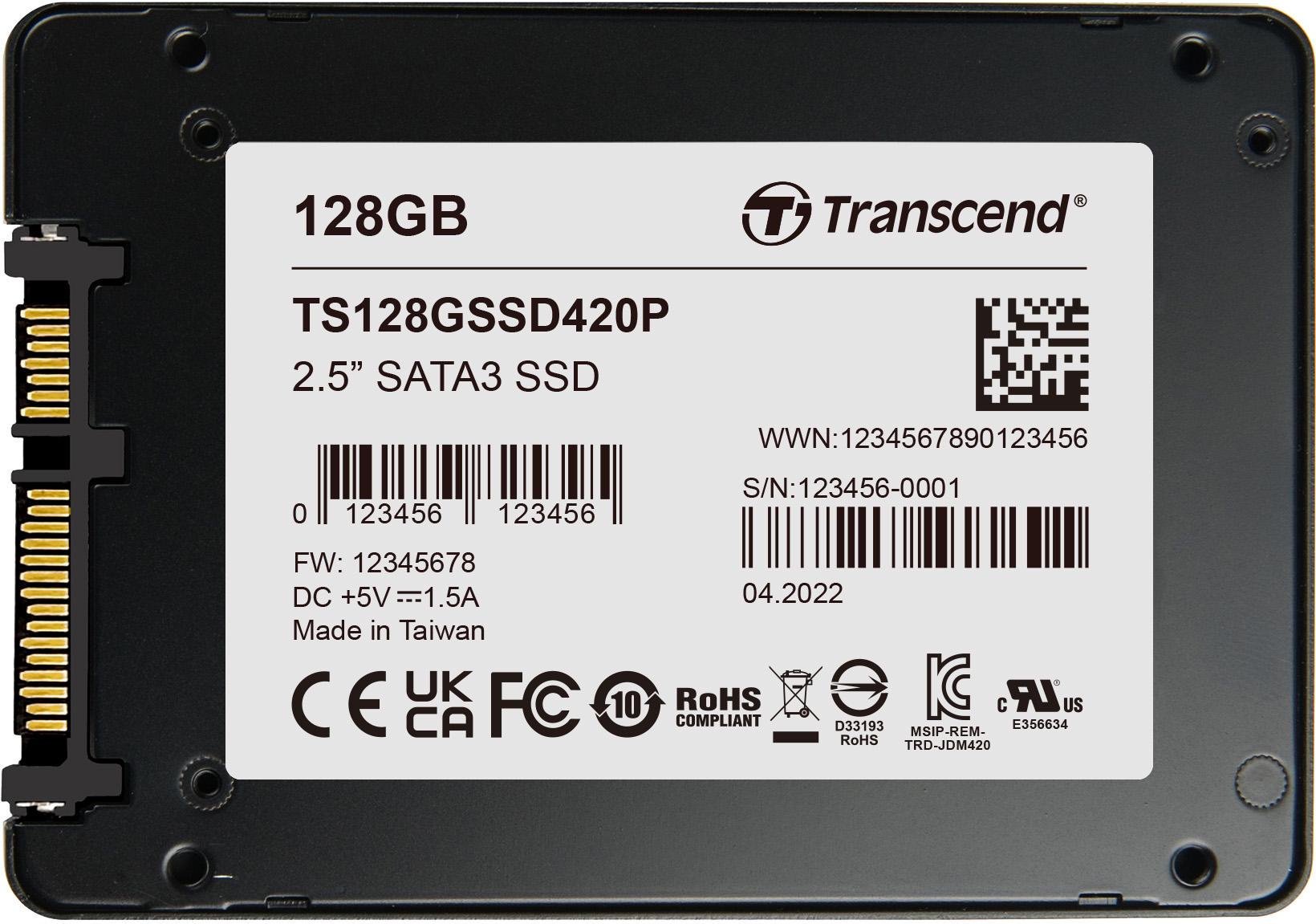 Transcend Information-TS128GSSD420P Disques SSD 2.5 SATA SSDs