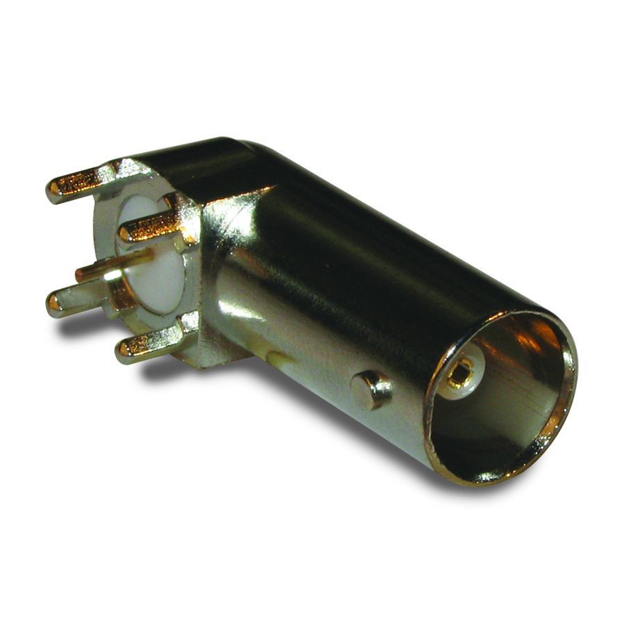 Amphenol RF-112762 Connector RF Conn BNC 0Hz to 4GHz 75Ohm Solder RA Thru-Hole RCP Gold