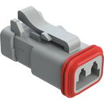 Conn Housing PL 2 POS Crimp ST Cable Mount Gray