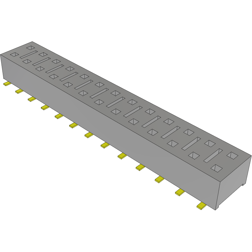 Samtec-HLE-113-02-G-DV-BE-LC Connector Headers and PCB Receptacles Conn Socket Strip SKT 26 POS 2.54mm Solder ST SMD Tube