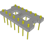Conn DIP Adapter HDR 14 POS 2.54mm ST Thru-Hole Tube