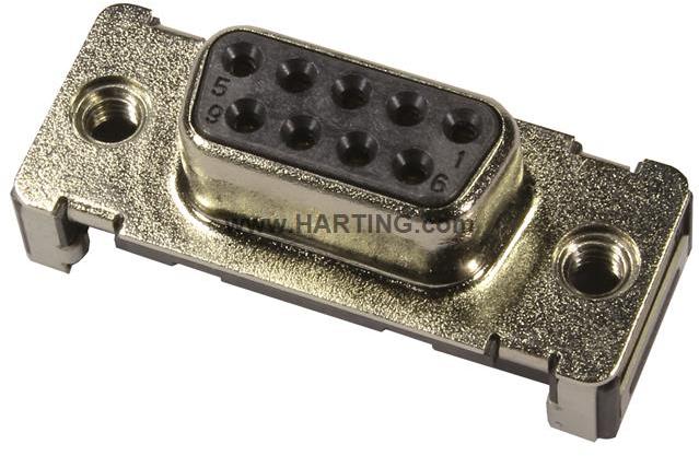 HARTING-09551557611741 Steckverbinder, D-Sub Conn D-Sub F 9 POS 1.37mm Solder ST SMD 9 Terminal 1 Port Reel
