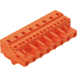 1-Conductor Female Plug, Snap-in mounting feet, 2.5 mm2, Pin spacing 7.62 mm, 8-pole