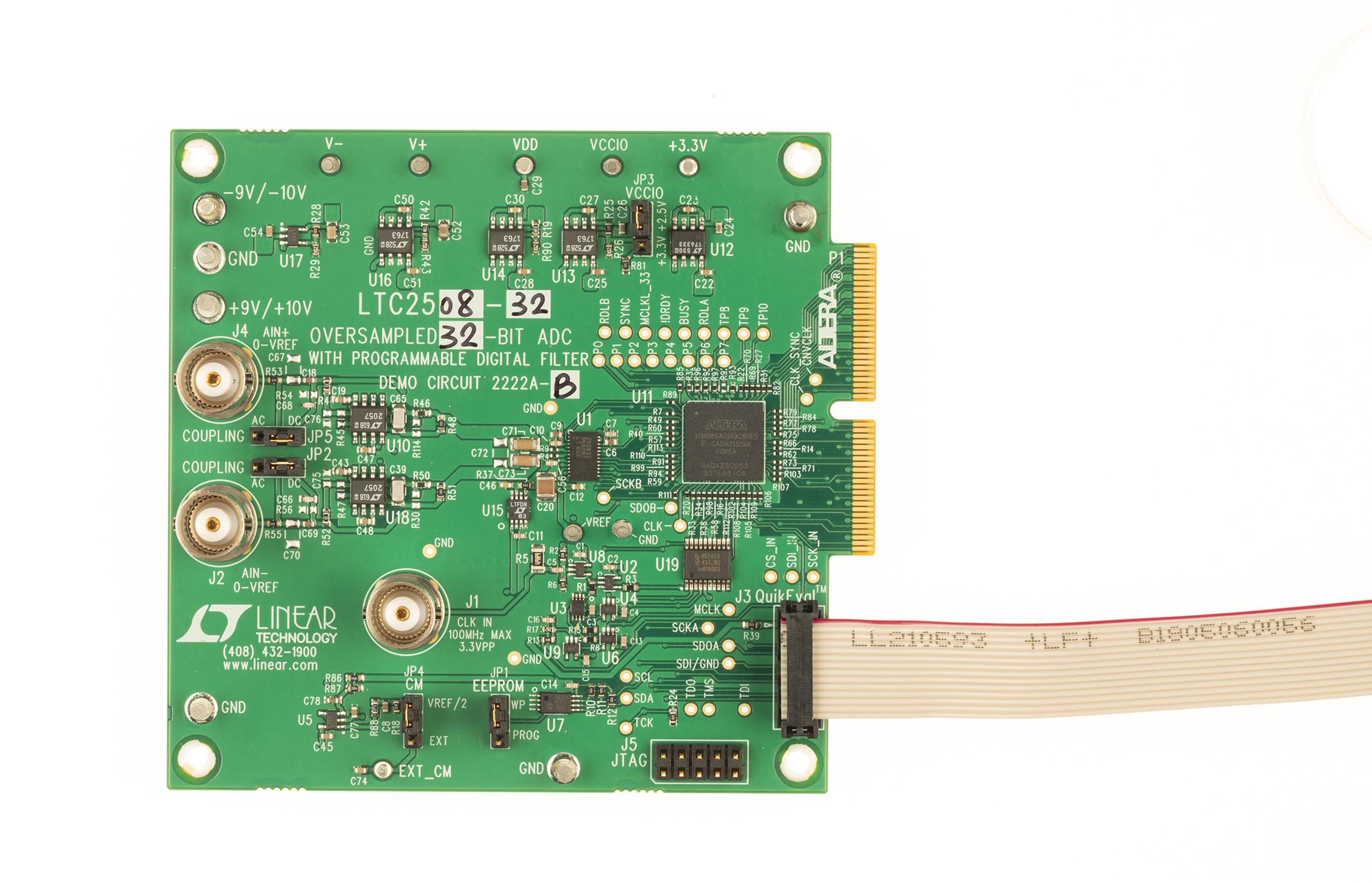 Analog Devices-DC2222A-B Datenkonvertierung, Entwicklungsplatinen und -kits LTC2508-32 Demo Board, 32-Bit Over-Sampling ADC with Configurable Digital Filter (Requires DC590, DC2026 or DC890)