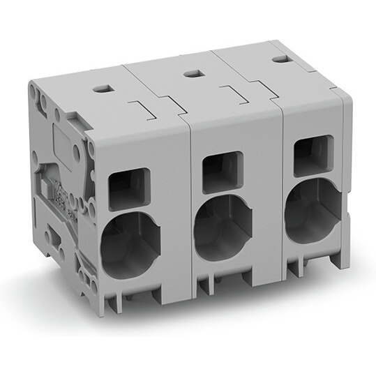 WAGO-2636-1357 连接器接线板 PCB terminal block, 16 mm2, Pin spacing 15 mm, 7-pole, Push-in CAGE CLAMP, 16,00 mm2, gray