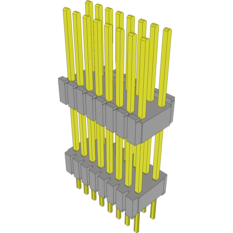 Samtec-DWM-08-60-G-D-452 Connector Headers and PCB Receptacles Conn Board Stacker HDR 16 POS 1.27mm Solder ST Thru-Hole Tube