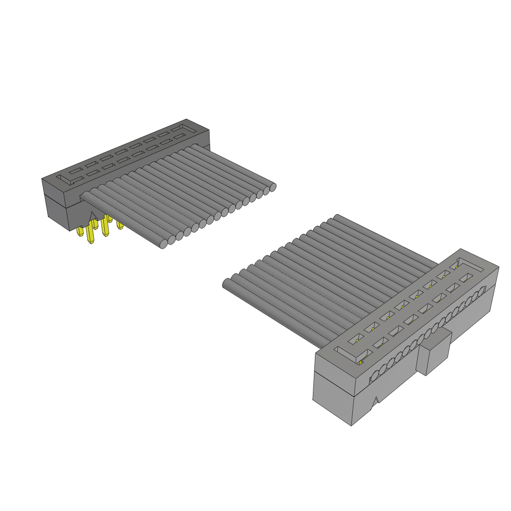Samtec-TCMD-08-T-02.50-01-N Assemblaggio cavo a nastro piatto Cable Assembly 0.063m 28AWG 1mm 16 to 16 POS IDC Connector to IDC Connector F-M TIGER EYE™ Clamshell