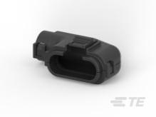 TE Connectivity-2-2109570-2 Accessoires de raccordement Connector Accessories Plug Cover Right Angle Polyamide 6/6 Black Bag