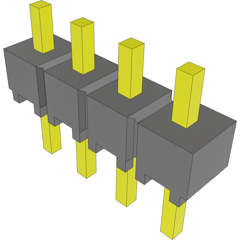 Samtec-HMTSW-104-06-TM-S-080 连接器插头及 PCB 插座 Conn Unshrouded Header HDR 4 POS 2.54mm Solder ST Top Entry Thru-Hole Bulk