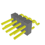 Conn Unshrouded Header HDR 8 POS 2.54mm Solder RA Side Entry SMD Bulk