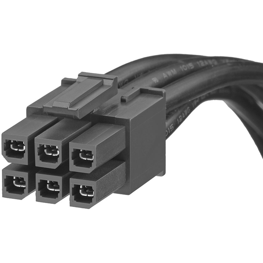 Molex-451360603 Cable Assembly AC Power Cable Assembly 0.3m Mega-Fit to Mega-Fit 6 to 6 POS F-F Crimp-Crimp 12AWG