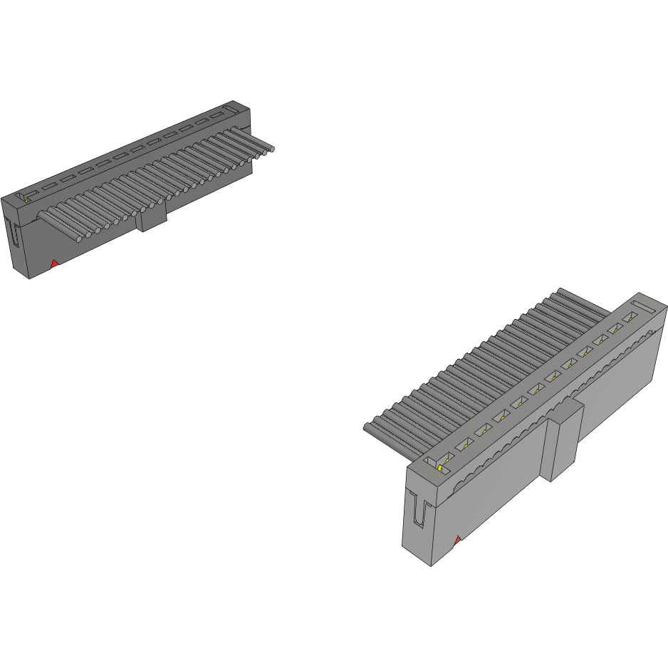 Samtec-HCSS-12-D-10.00-01-T-N Flachband Kabelbaugruppen Cable Assembly 0.254m 28AWG 2.54mm 12 to 12 POS IDC Connector to IDC Connector F-F Bulk