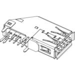 Conn USB 3.0 Type A RCP 9 POS 2mm/2.5mm Solder RA Thru-Hole 9 Terminal 1 Port Tray