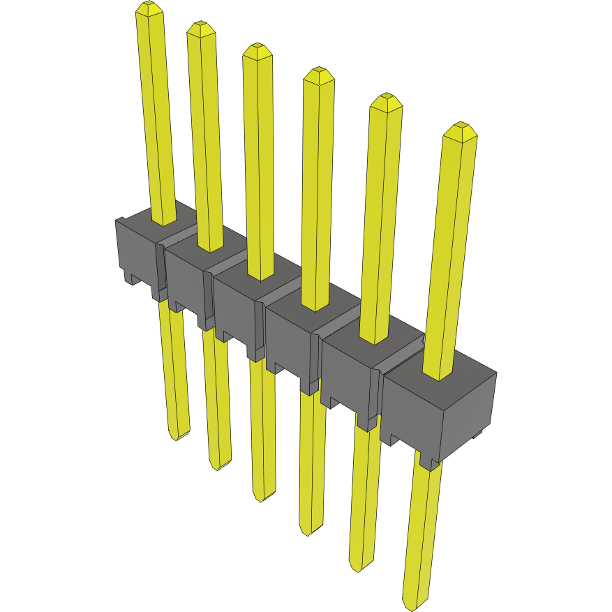 Samtec-TSW-106-16-G-S Embases de raccordement et réceptacles PCB Conn Unshrouded Header HDR 6 POS 2.54mm Solder ST Top Entry Thru-Hole Bulk