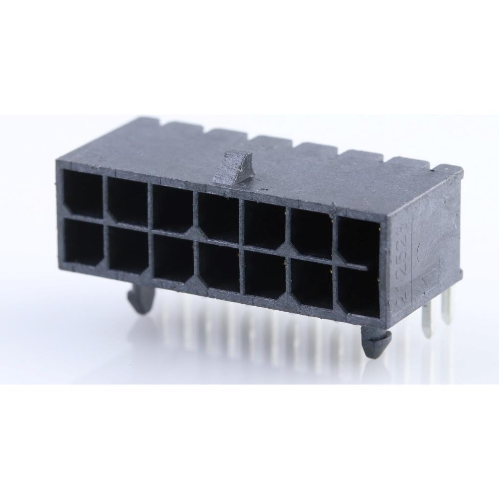 Molex-2125281400 Embases de raccordement et réceptacles PCB Conn Wire to Board HDR 14 POS 3mm Solder RA Side Entry Thru-Hole Tray