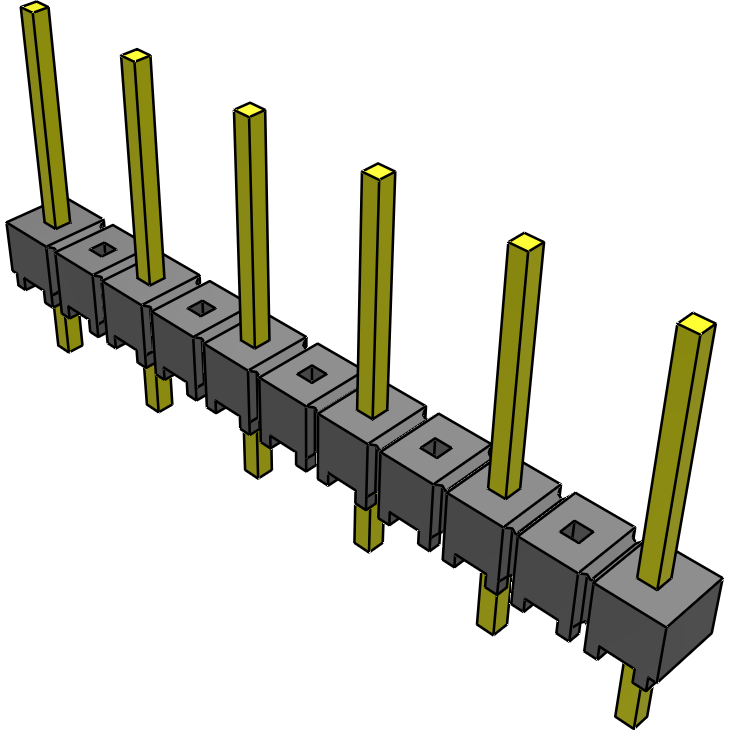 Samtec-MTSW-206-08-T-S-320 Steckverbinderleisten und Leiterplattenbuchsen Conn Unshrouded Header HDR 6 POS 5.08mm Solder ST Top Entry Thru-Hole Bulk