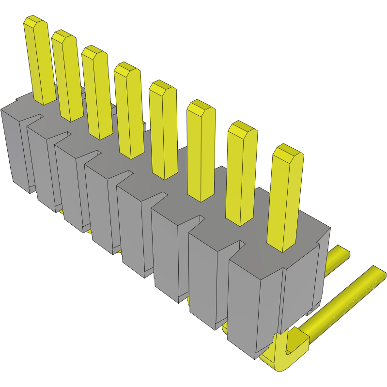 Samtec-HTMS-108-02-T-S-RA Steckverbinderleisten und Leiterplattenbuchsen Conn Unshrouded Header HDR 8 POS 1.27mm Solder RA Side Entry Thru-Hole Tube