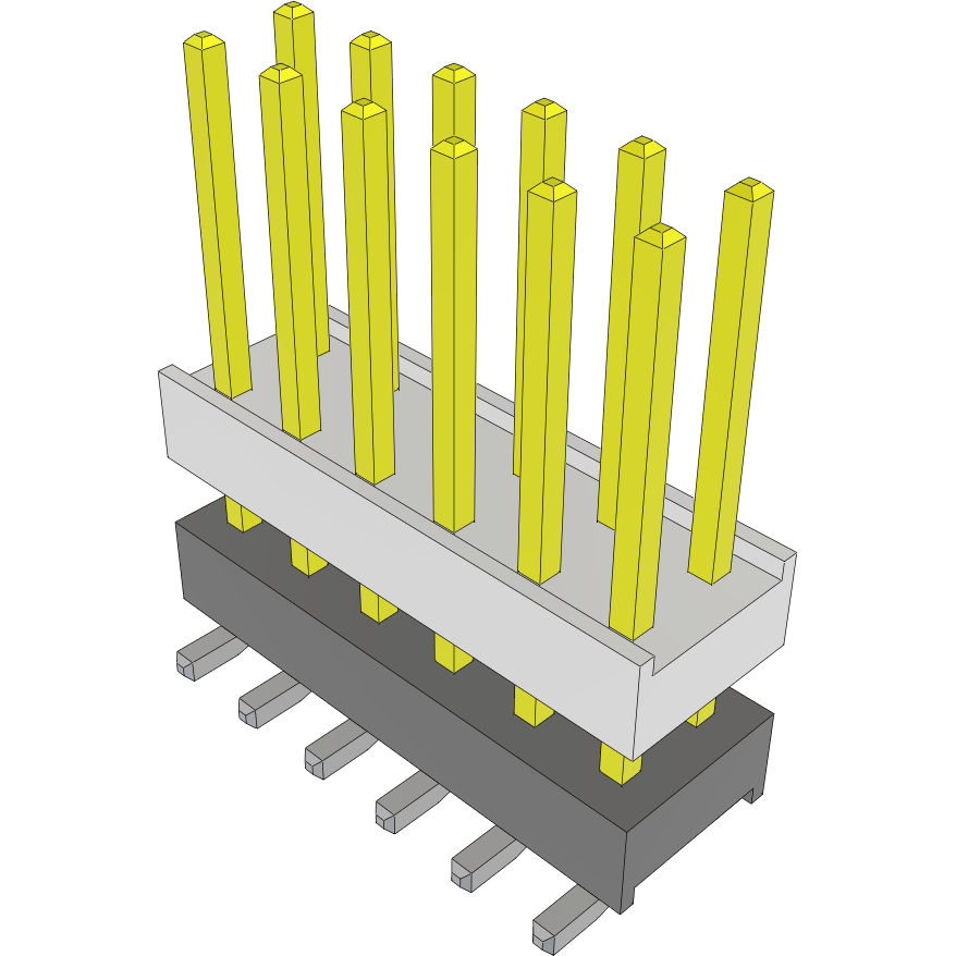 Samtec-HW-06-09-L-D-330-SM-A Embases de raccordement et réceptacles PCB Conn Board Stacker HDR 12 POS 2.54mm Solder ST SMD Tube