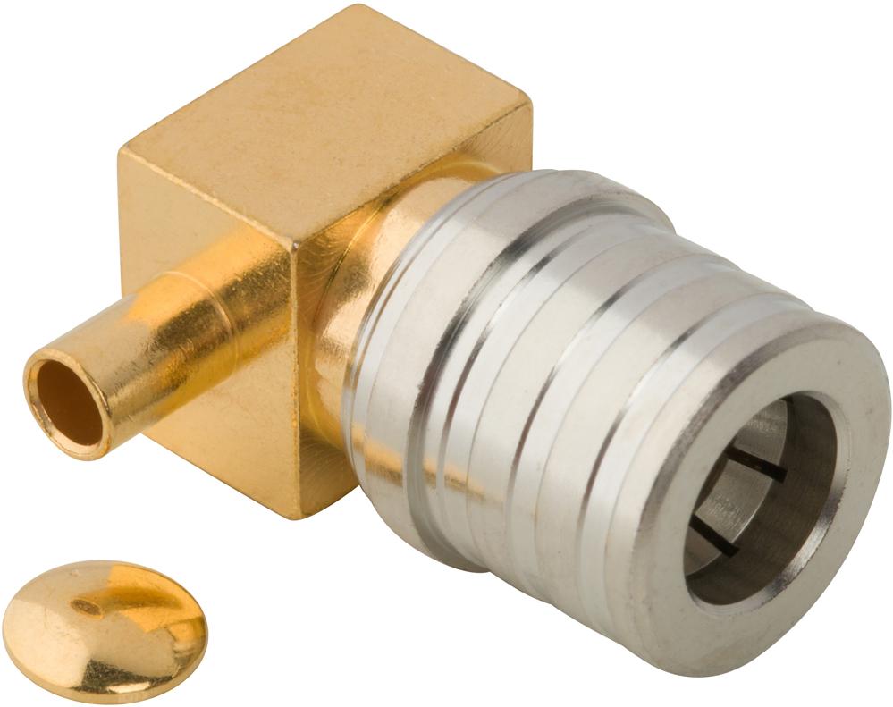 Amphenol RF-930-104P-51A RF-Steckverbinder Conn QMA 0Hz to 6GHz 50Ohm Solder RA Cable Mount PL Gold
