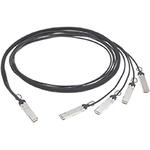 Cable Assembly Twinax 1m 30AWG QSFP+ to 4(SFP+) 38 to 20 POS M-M Crimp-Crimp QSFP Plus/QSFP+/SFP Plus/SFP+ Bag