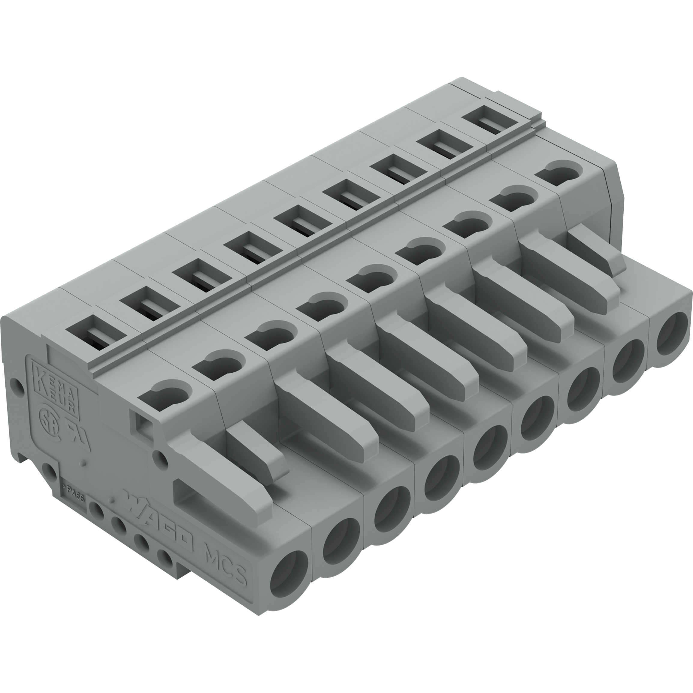 WAGO-231-109/026-000 Steckverbinder, Klemmenblöcke Conn Terminal Block F 9 POS 5mm Spring Clamp RA Cable Mount 15A Box