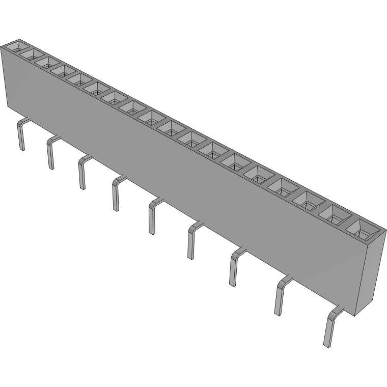 Samtec-BCS-118-L-S-PE-BE Steckverbinderleisten und Leiterplattenbuchsen Conn Socket Strip SKT 18 POS 2.54mm Solder ST Bottom Entry Thru-Hole TIGER CLAW™ Tube