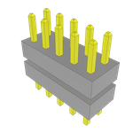 Conn Board Stacker HDR 10 POS 2mm Solder ST Top Entry Thru-Hole Bulk