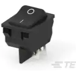 TE Connectivity-1634201-2 Switch Rocker Switch Rocker ON OFF DPST Quick Connect Curved Rocker 16A 250VAC >100000Cycles Tray