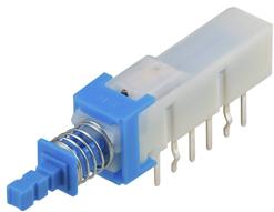 ALPS ALPINE CO., LTD-SPUN19C400 Druckknopfschalter Switch Push Button N.O./N.C. 4PDT Plunger 1A 30VDC Latching PC Pins Thru-Hole Bulk