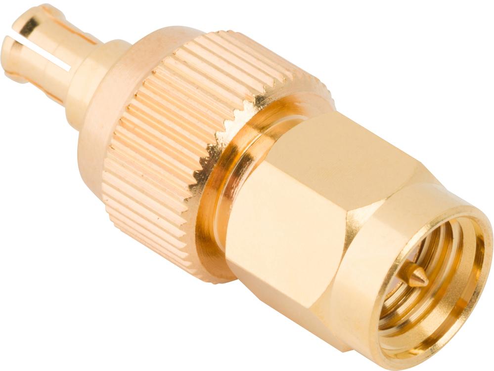 Amphenol RF-242128 Conector RF Conn SMA-MCX Adapter 0Hz to 6GHz 50Ohm ST PL/PL Gold