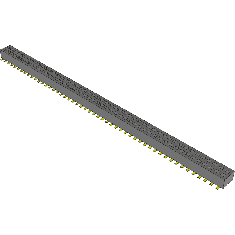 Samtec-CLP-150-02-H-D-BE Embases de raccordement et réceptacles PCB Conn Socket Strip SKT 100 POS 1.27mm Solder ST Bottom Entry SMD TIGER CLAW™ Tube