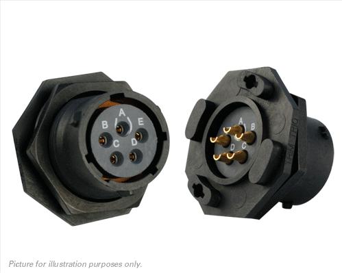 SOURIAU-UTS714E5S Steckverbinder, rund Conn Circular SKT 5 POS Solder ST Jam Nut 5 Terminal 1 Port