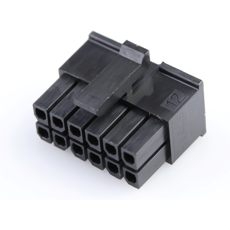 Molex-0430251200 Einzeladersteckverbinder, Gehäuse Conn Housing RCP 12 POS 3mm Crimp ST Cable Mount Black Micro-Fit 3.0™ Bag