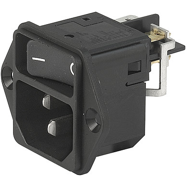 SCHURTER-DC11.0001.201 电源接入模块 Power Entry Module Unfiltered M 3 POS 250VAC 15A Switch ST 1 Port