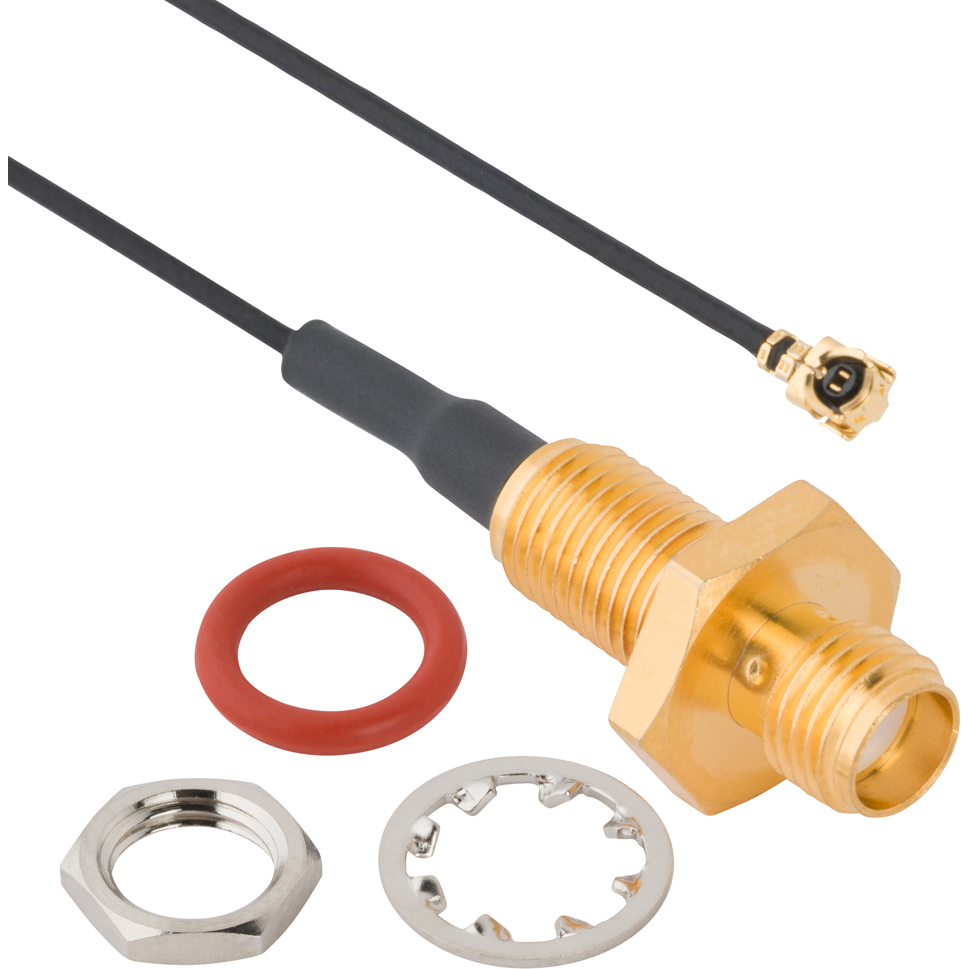 Amphenol RF-095-902-545-250 Kabelbaugruppen Koaxial Cable Assembly 1.13mm Cable 0.25m SMA to AMC F-PL Bag