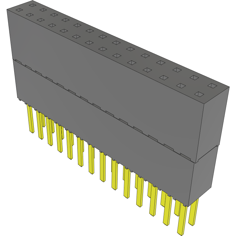 Samtec-ESW-114-34-G-D Steckverbinderleisten und Leiterplattenbuchsen Conn Elevated Socket SKT 28 POS 2.54mm Solder ST Top Entry Thru-Hole Tube